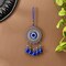 Evil Eye Chime Hanging Decoration Circle Evil Eye Decor for Living Room Home Office Car Hanging Turkish Nazar Amulet Door Wall Hanging Ornament - Good Luck Pendant Charm Gift (6 Inch)